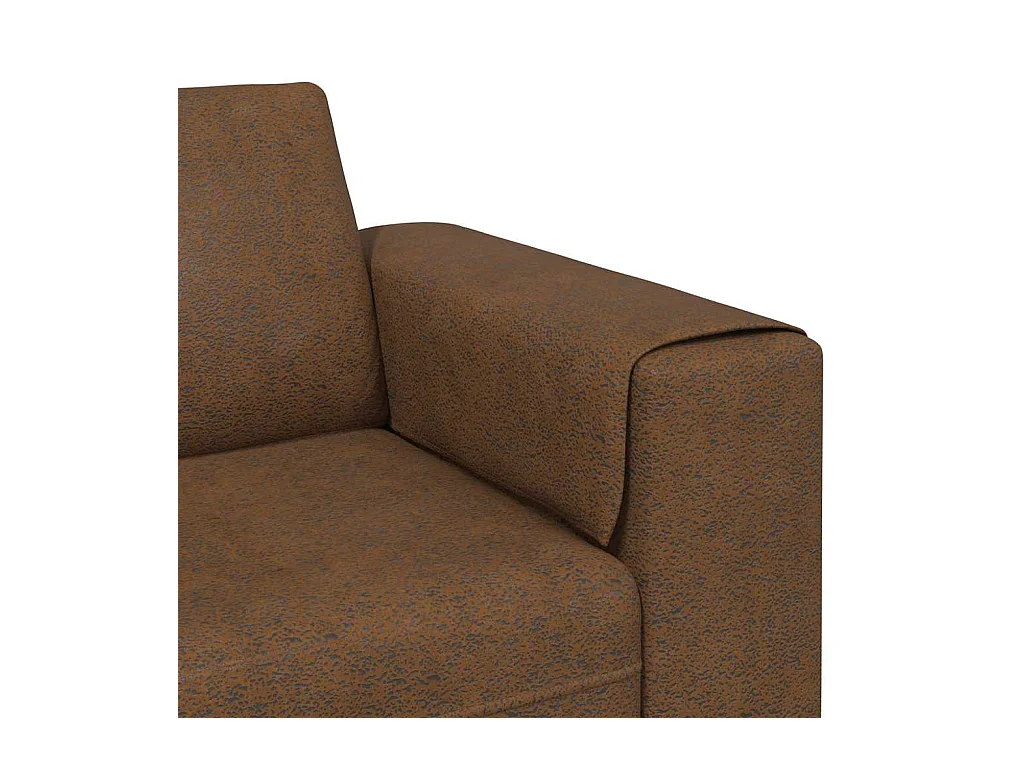 Set di divani in finta pelle scamosciata marrone