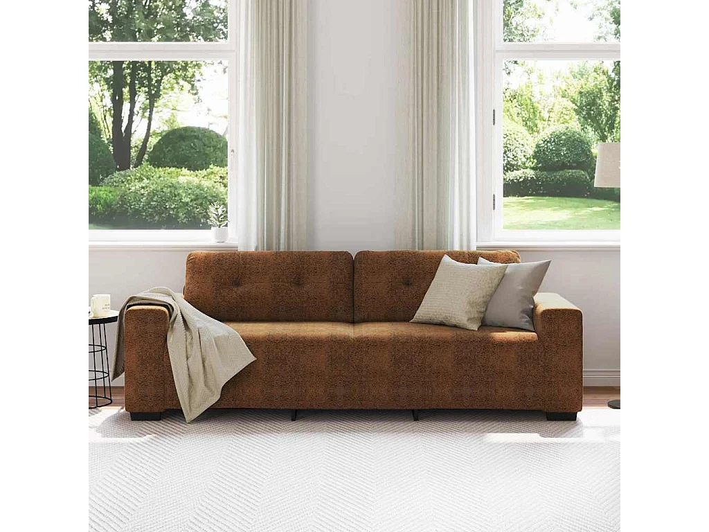 Canapé avec coussin Marron Faux cuir et Bois