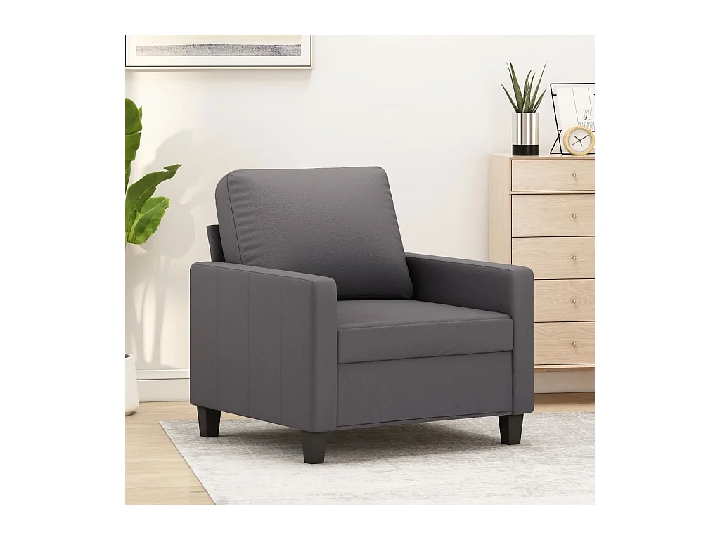 Sillón Gris 60 cm Piel Sintética