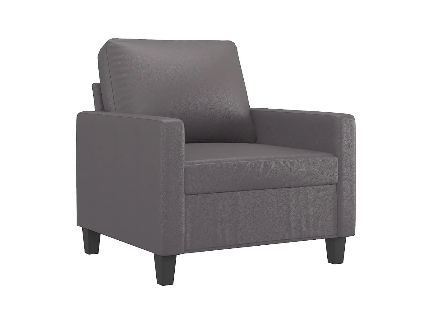 Sillón Gris 60 cm Piel Sintética
