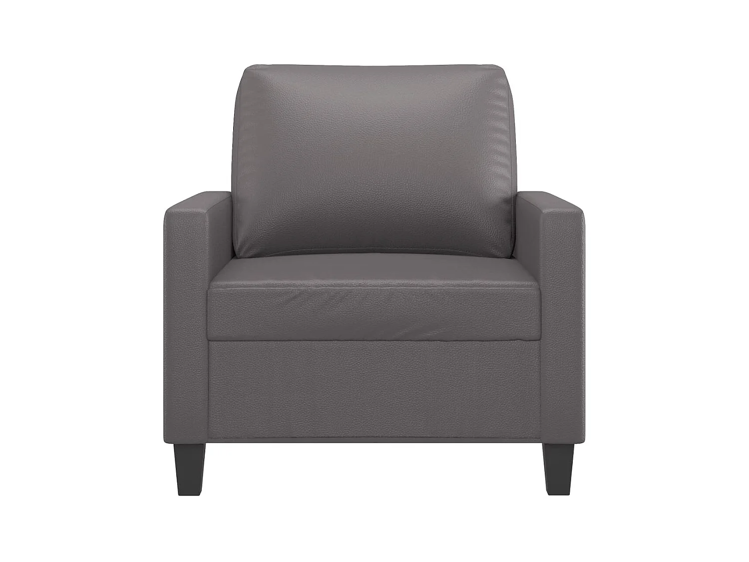 Sillón Gris 60 cm Piel Sintética