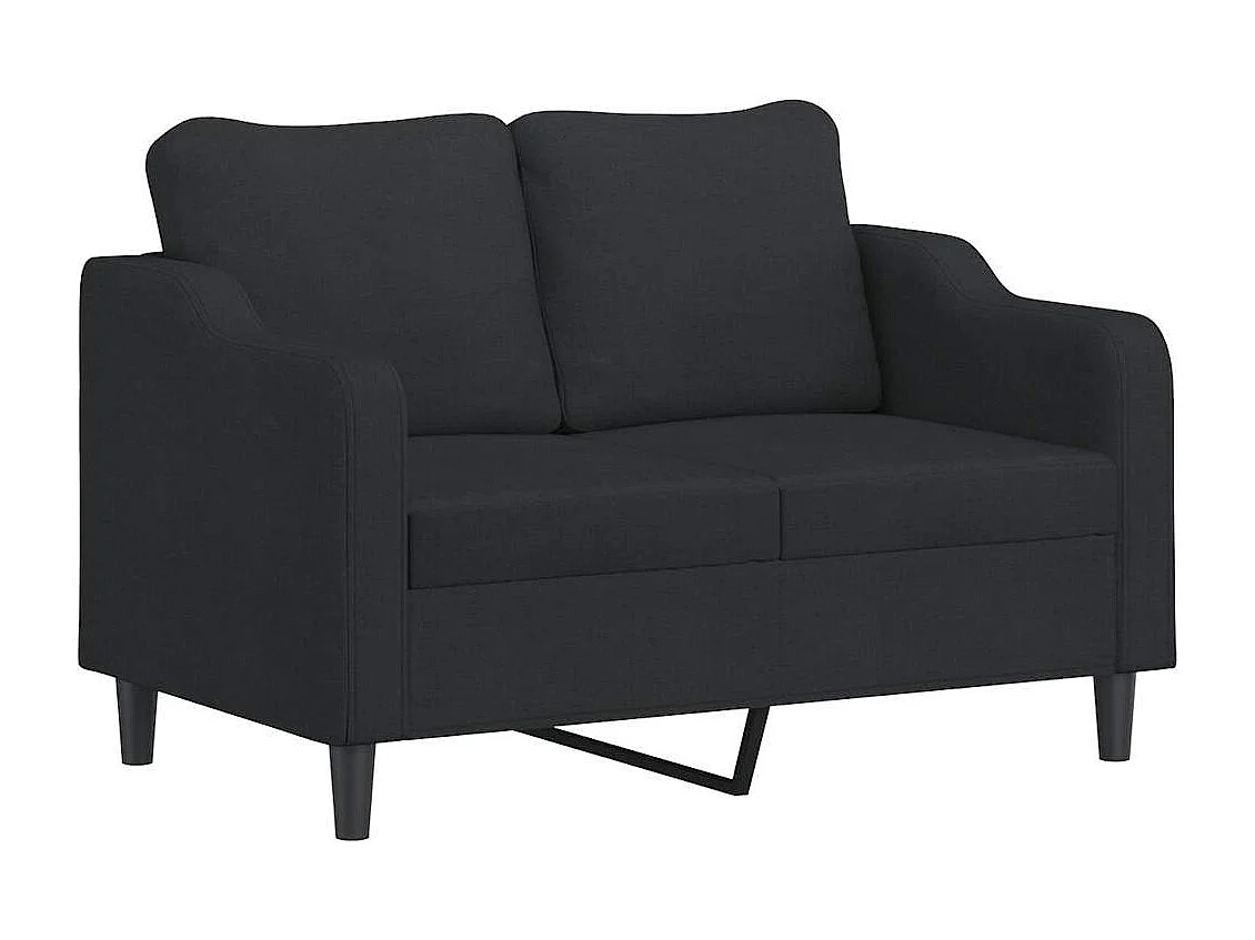 Ensemble de canapés 3 pcs avec coussins Noir Tissu