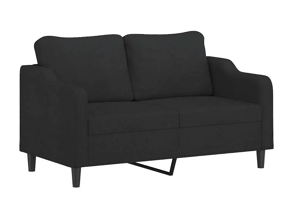 Ensemble de canapés 3 pcs avec coussins Noir Tissu