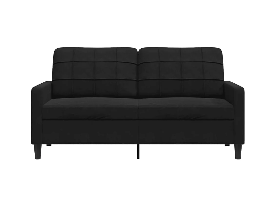Sofá 2 plazas Terciopelo Negro 140 cm