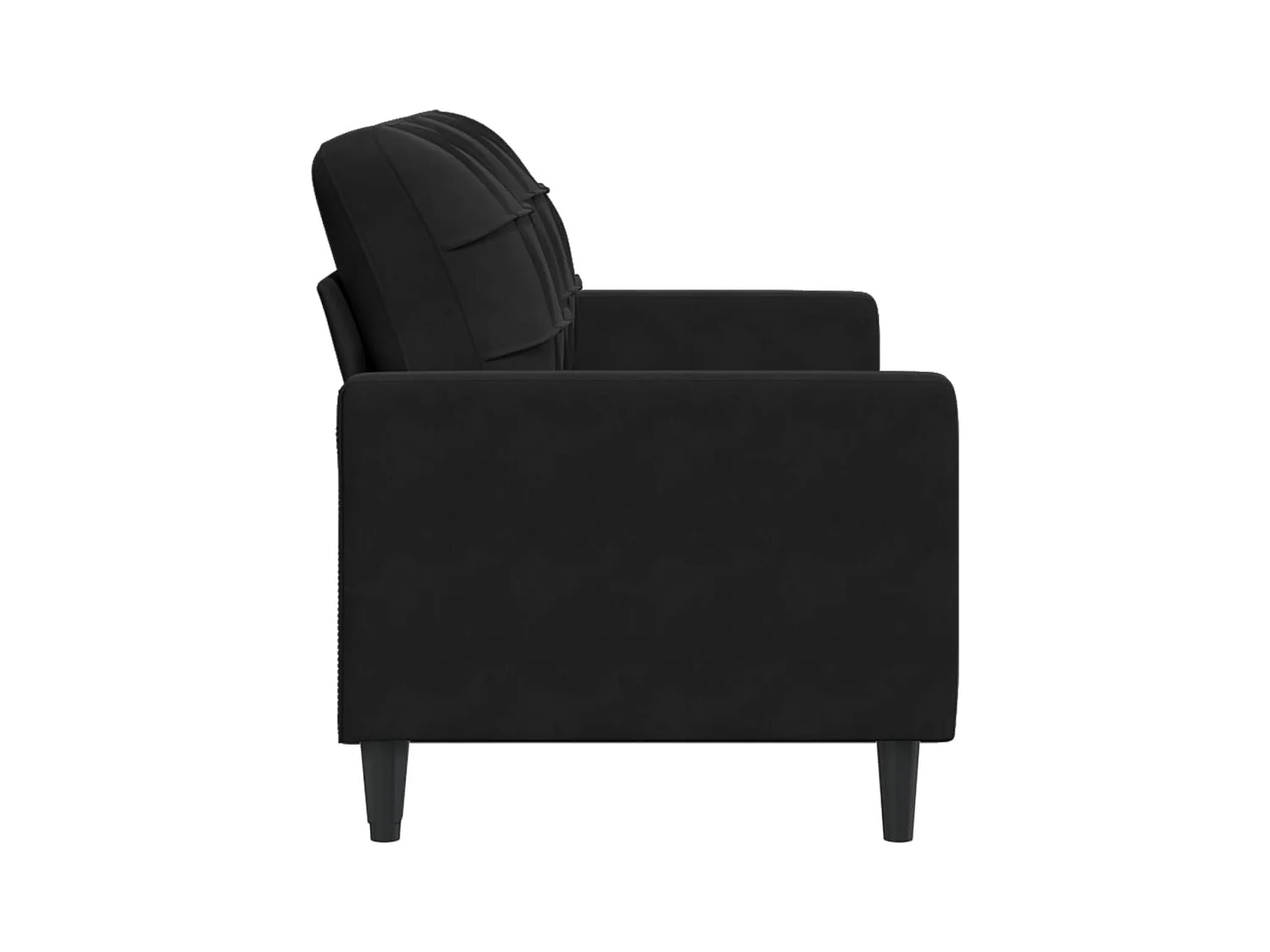 Sofá 2 plazas Terciopelo Negro 140 cm