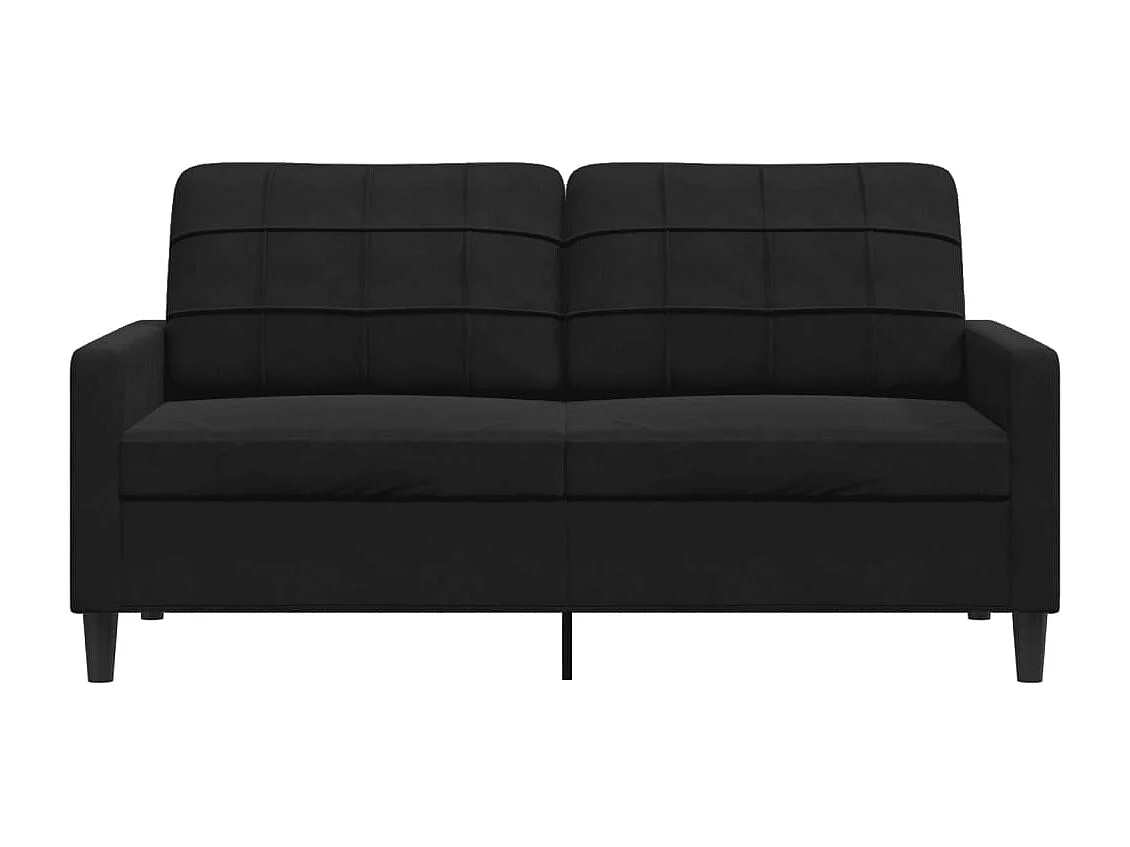 Sofá 2 plazas Terciopelo Negro 140 cm