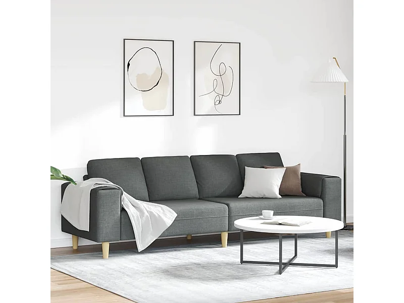 Set di divani in tessuto grigio scuro