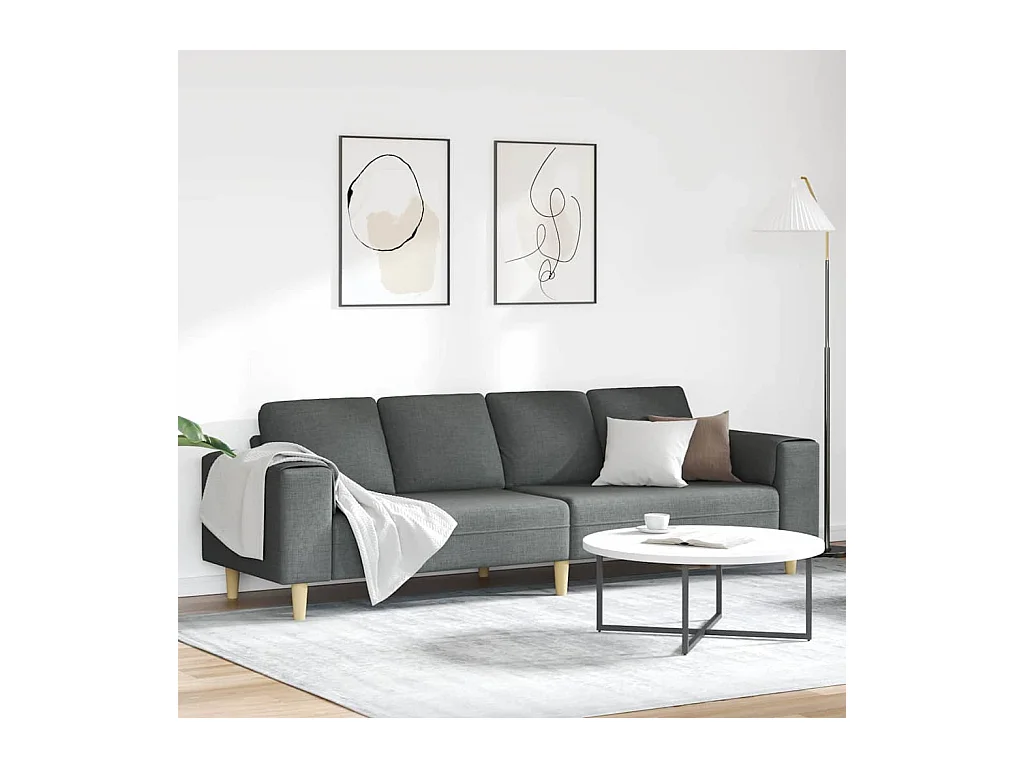 Set di divani in tessuto grigio scuro