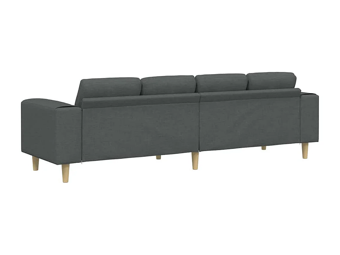 Set di divani in tessuto grigio scuro