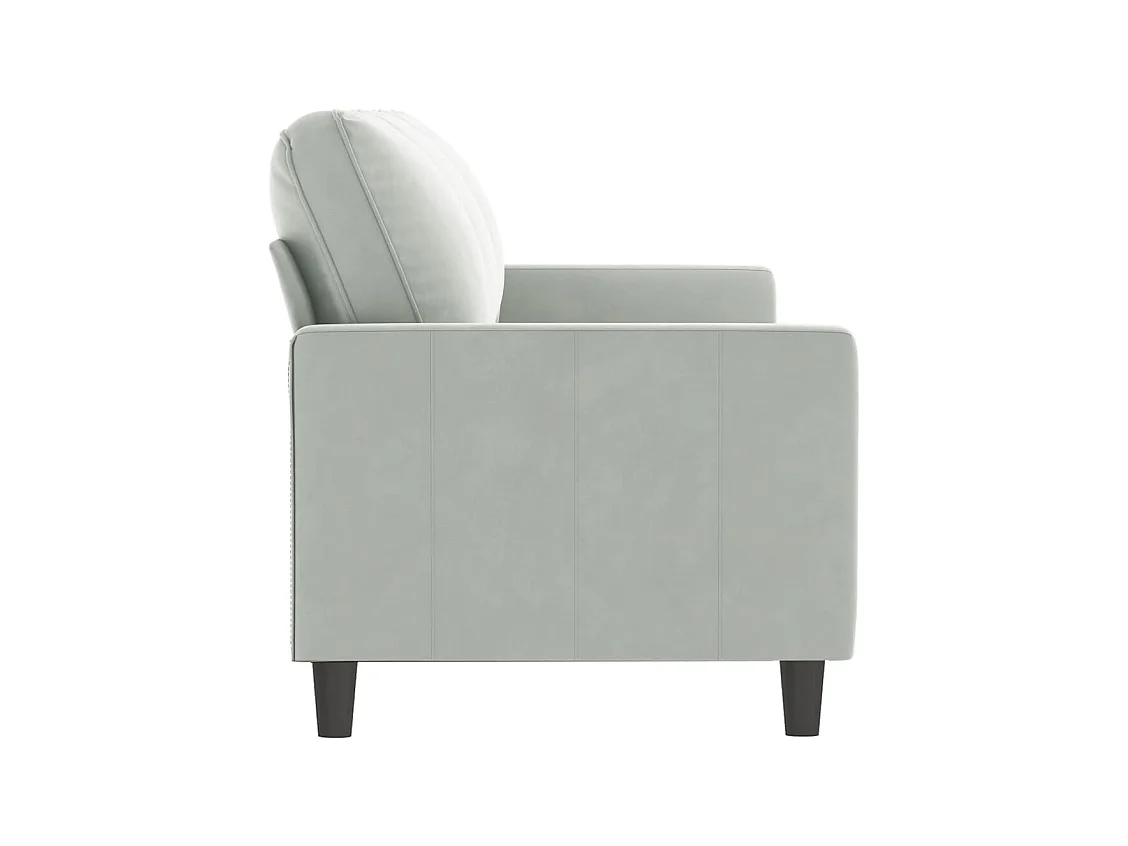 Divano 3 posti Grigio chiaro 180 cm Velluto