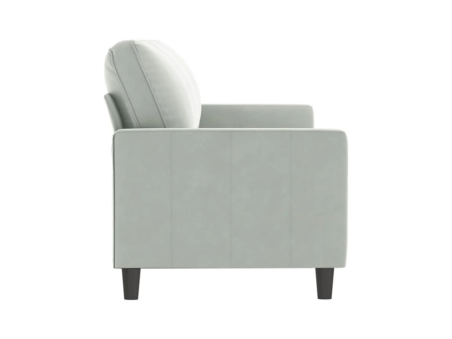 Divano 3 posti Grigio chiaro 180 cm Velluto