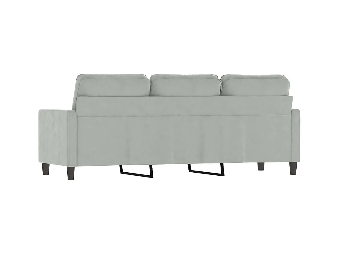 Divano 3 posti Grigio chiaro 180 cm Velluto