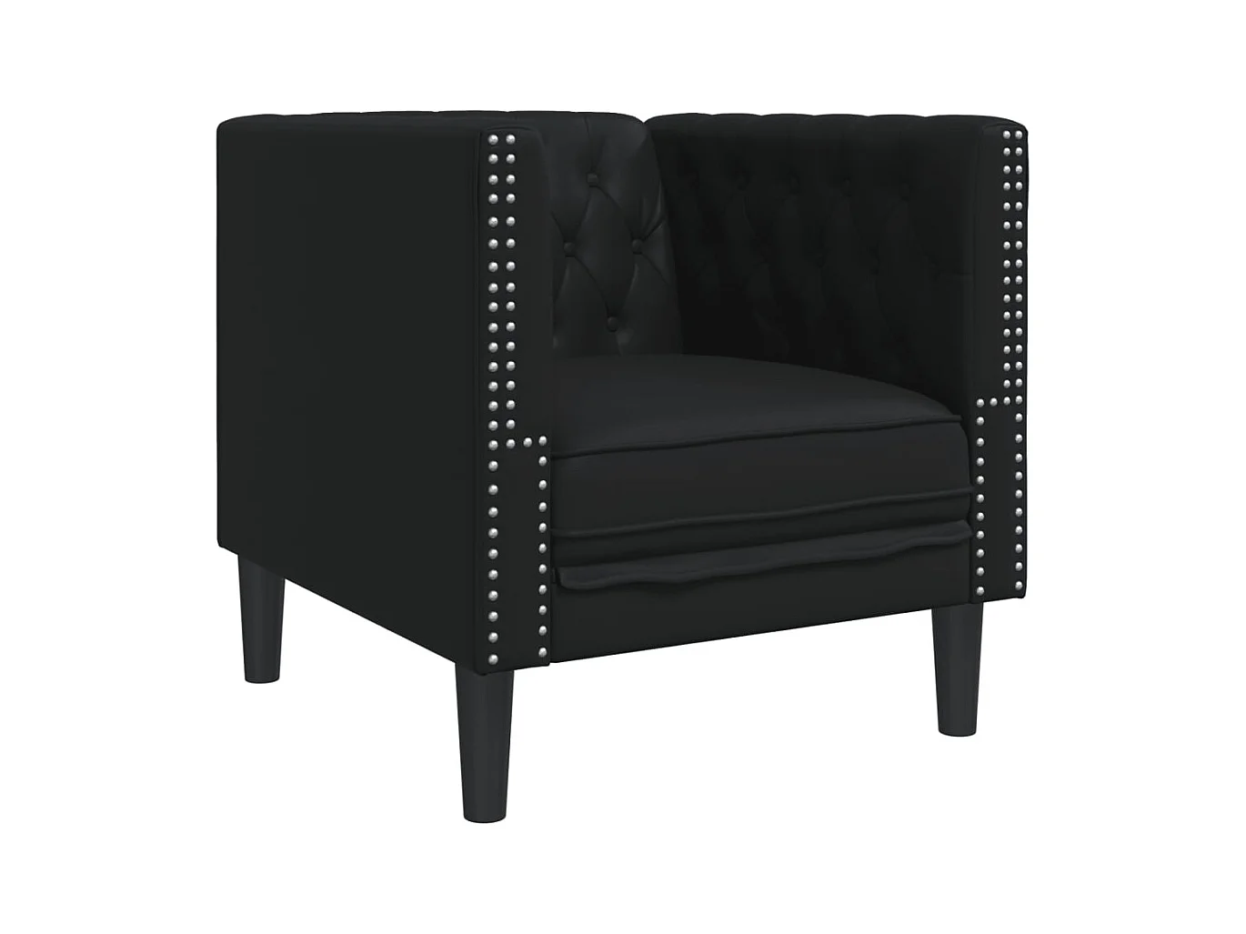 Poltrona Chesterfield in similpelle nera