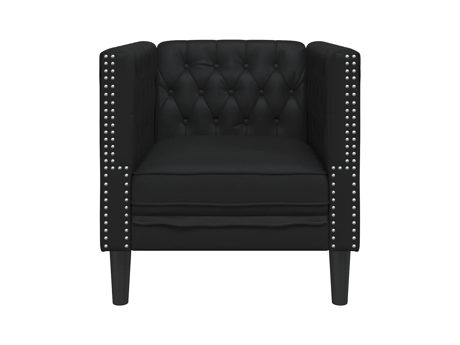 Poltrona Chesterfield in similpelle nera