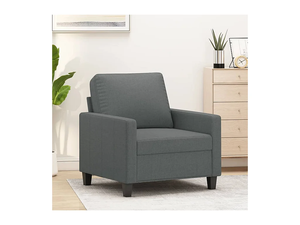 Poltrona grigio scuro 60 cm tessuto
