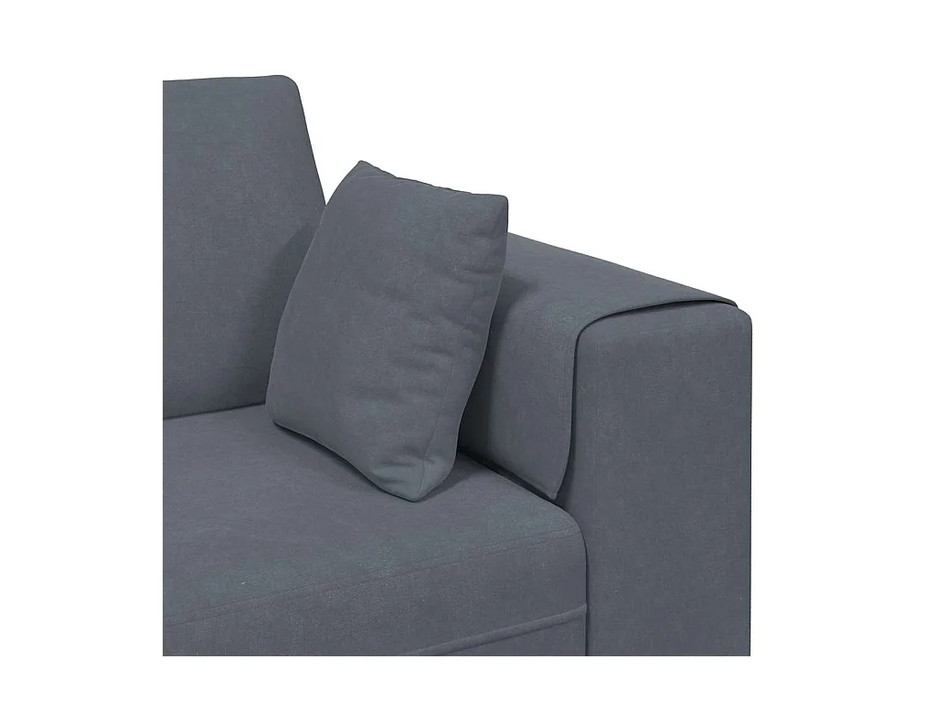 Divano in velluto con cuscino 3 pezzi grigio scuro 208 cm velluto