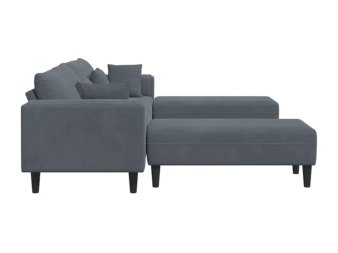 Canapé en velours avec coussin 3 pcs Gris foncé 208 cm Velours