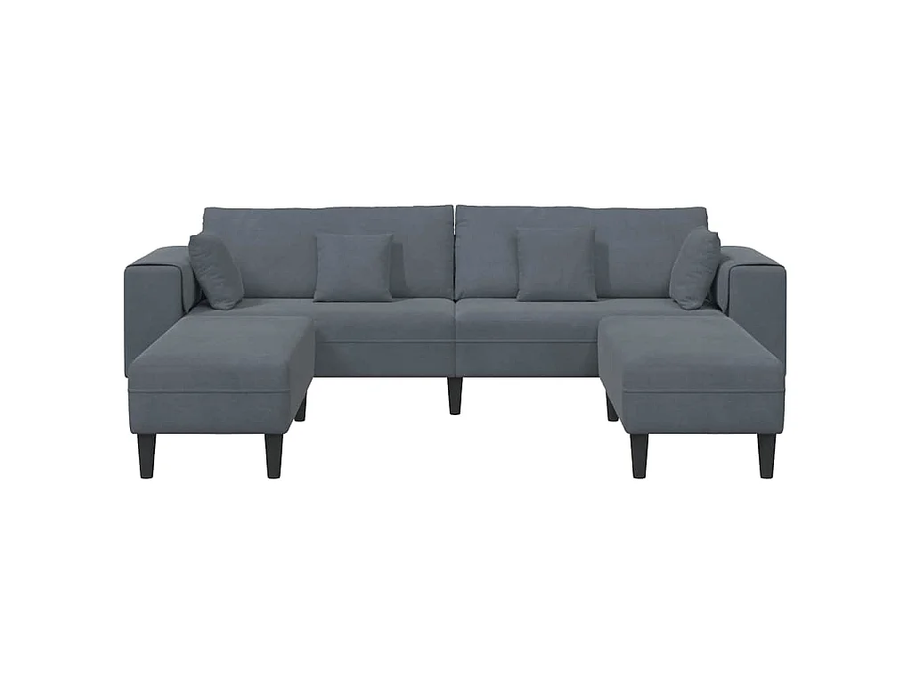 Samtsofa mit Kissen 3-tlg. Dunkelgrau 208 cm Samt