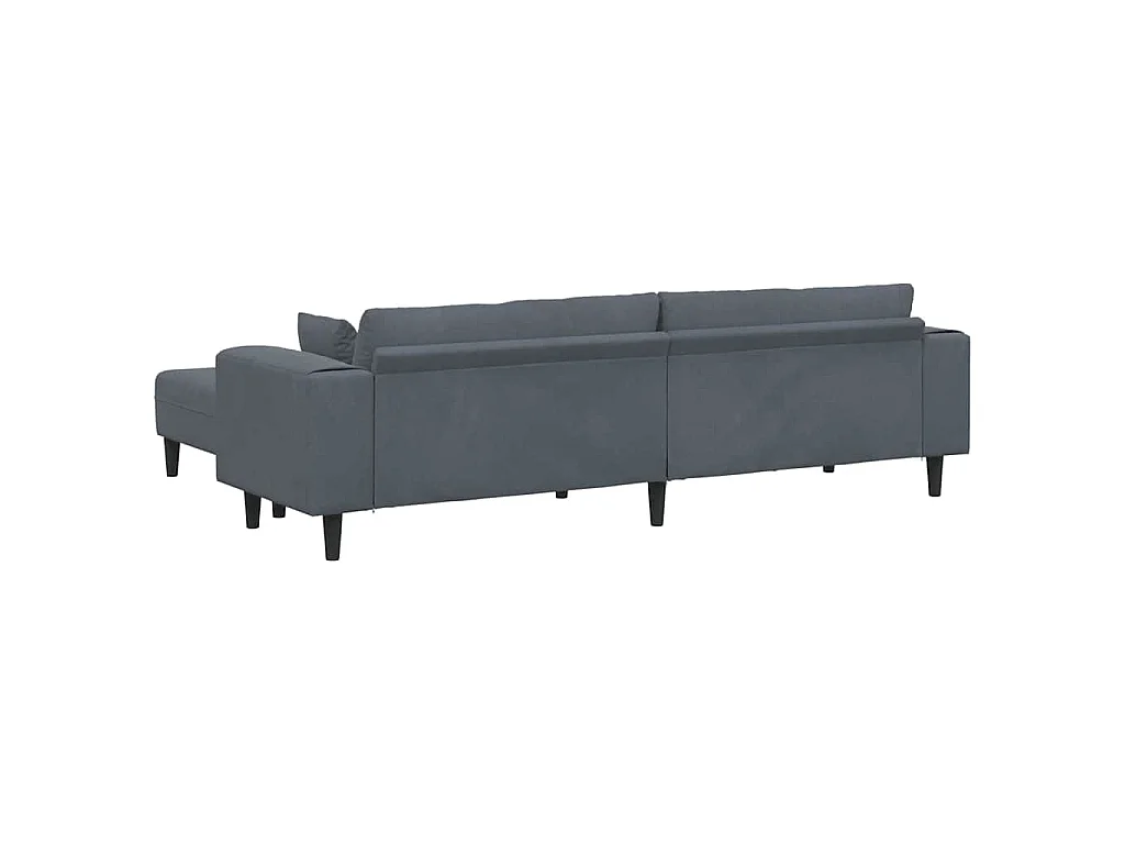 Samtsofa mit Kissen 3-tlg. Dunkelgrau 208 cm Samt
