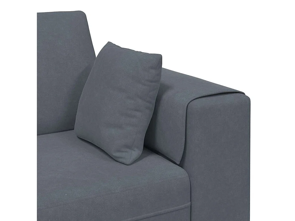 Samtsofa mit Kissen 3-tlg. Dunkelgrau 208 cm Samt