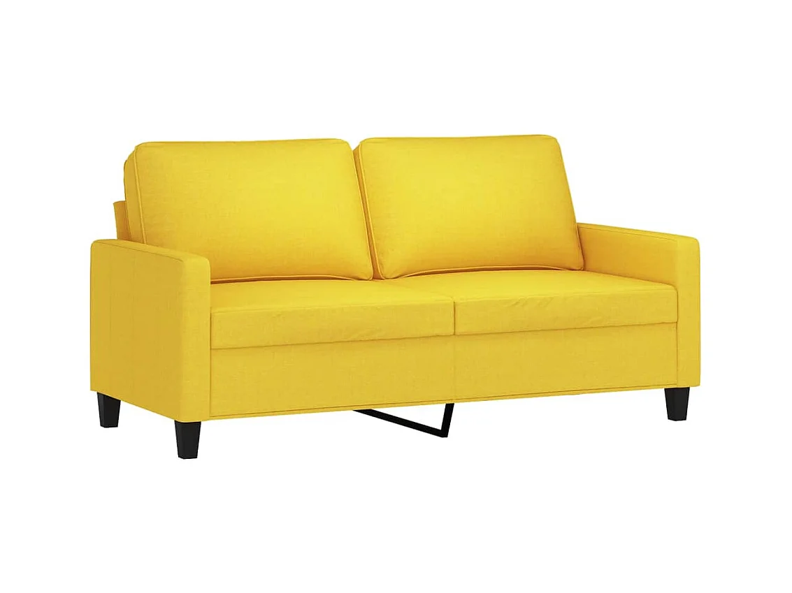 Set di divani 2 pezzi con cuscini in tessuto giallo chiaro