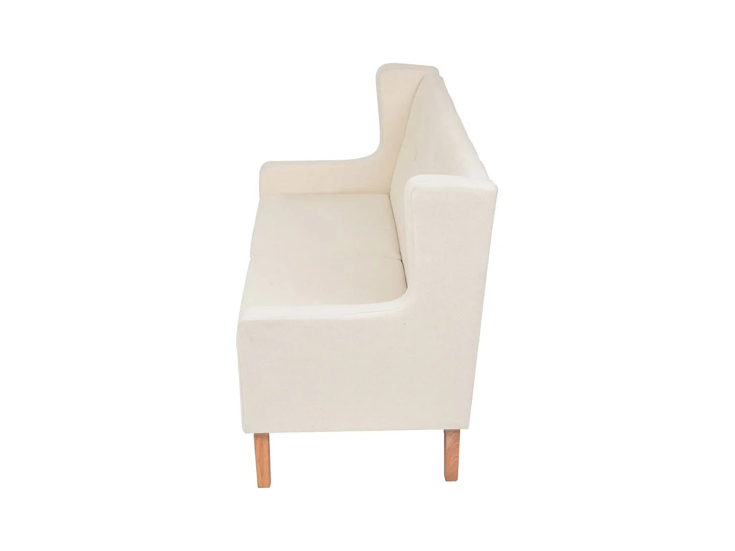 Divano a 2 posti in tessuto bianco crema