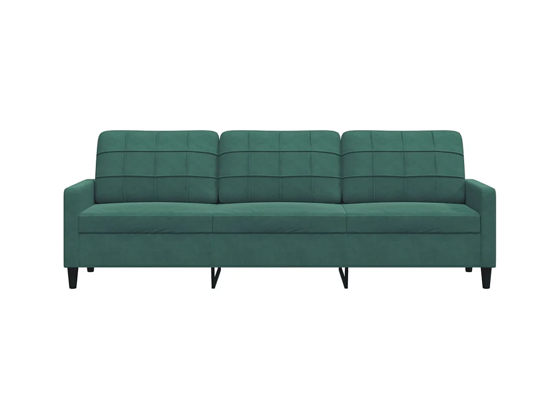 Sofá 3 plazas Verde oscuro 210 cm Terciopelo