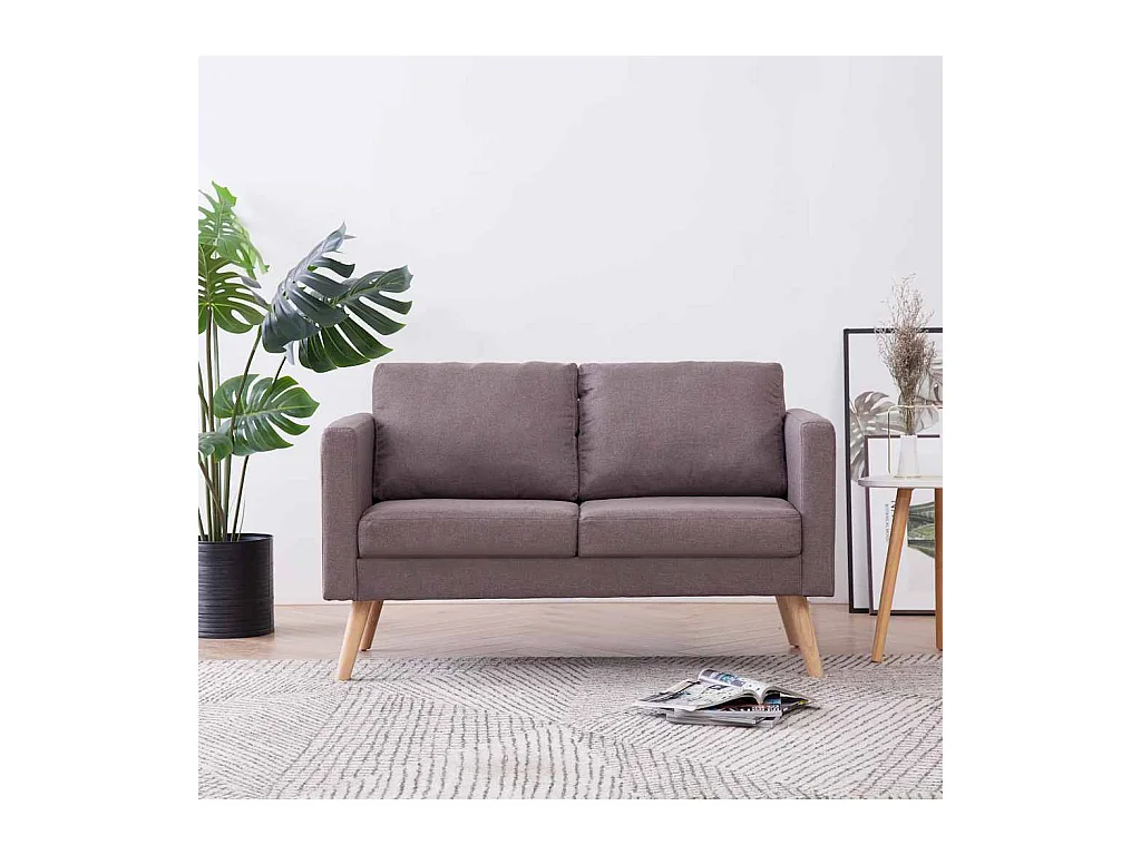 Sofá de 2 plazas de tela color topo