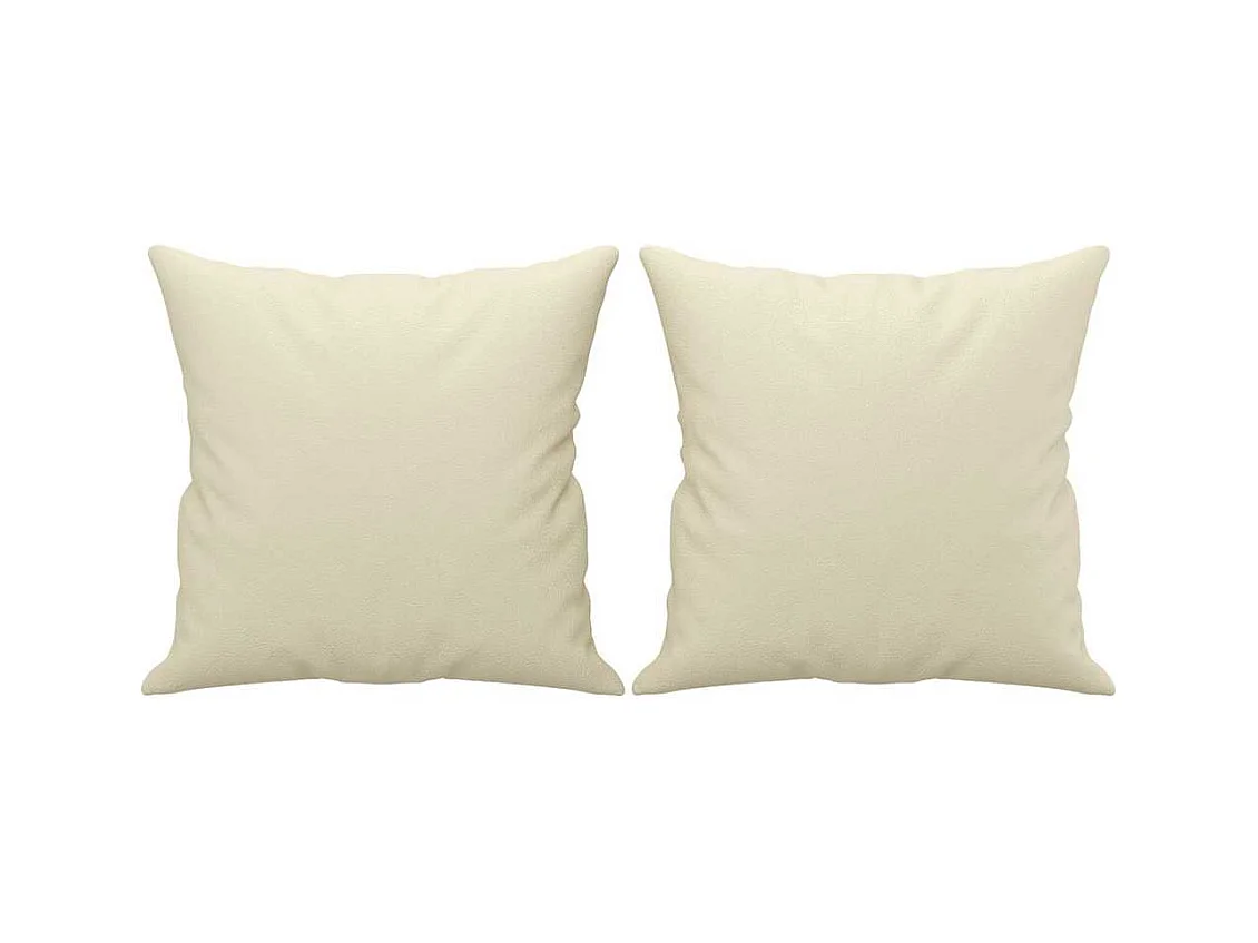 2-delige bankstel met crèmekleurige kunstleren kussens