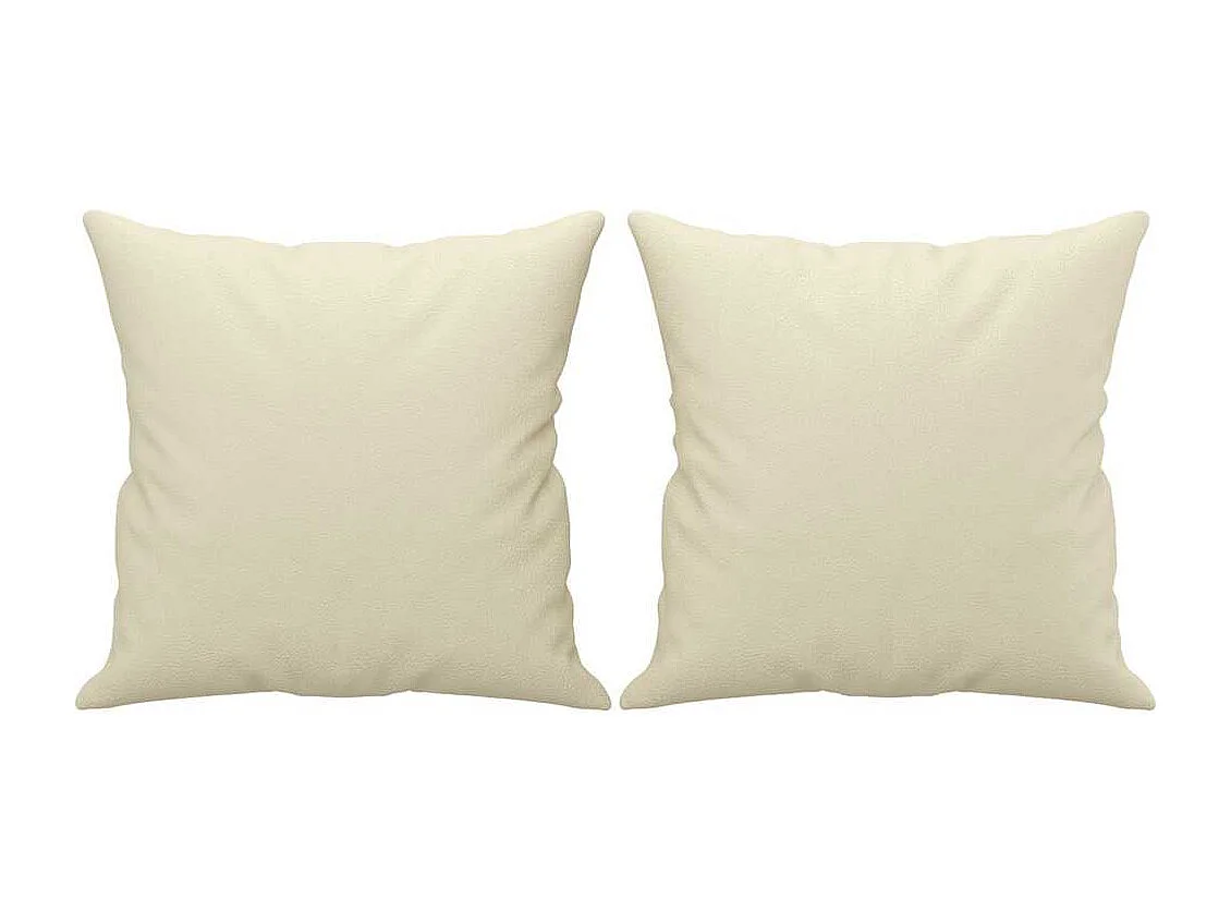 Set di divani 2 pezzi con cuscini in similpelle color crema