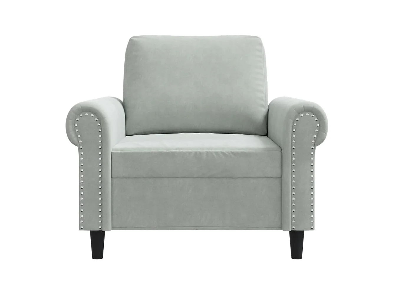 Fauteuil Gris clair 60 cm Velours