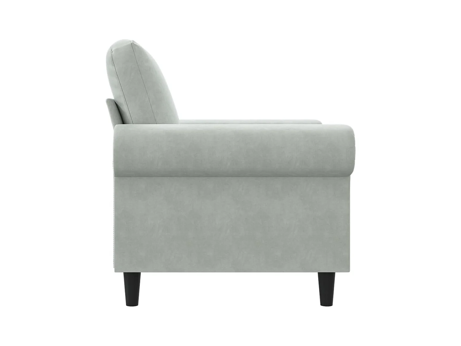 Fauteuil Gris clair 60 cm Velours
