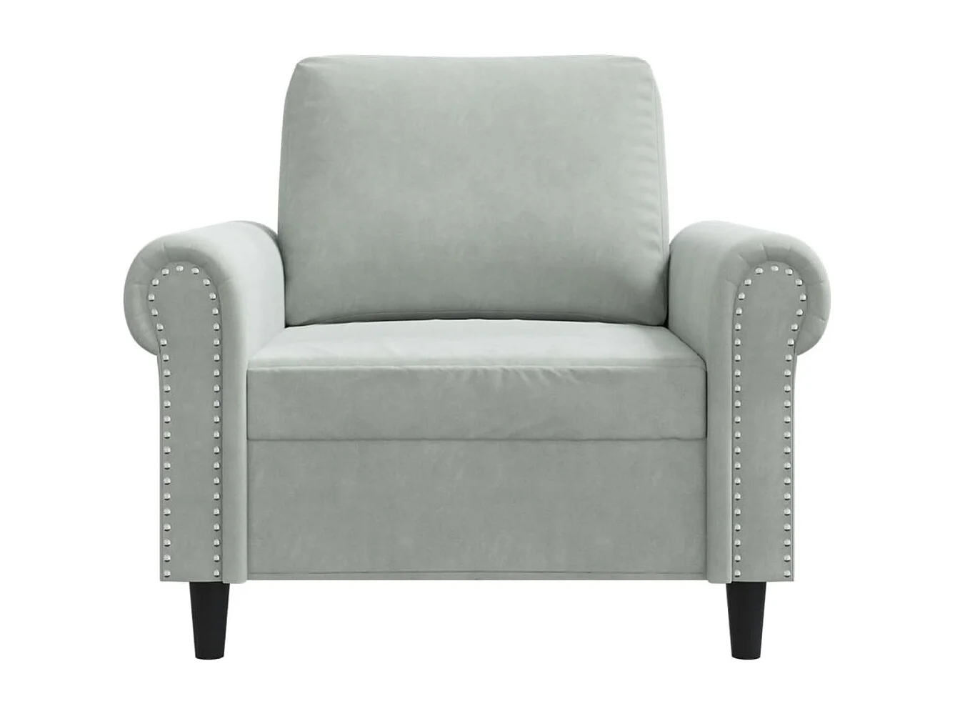 Lichtgrijze fauteuil 60 cm fluweel