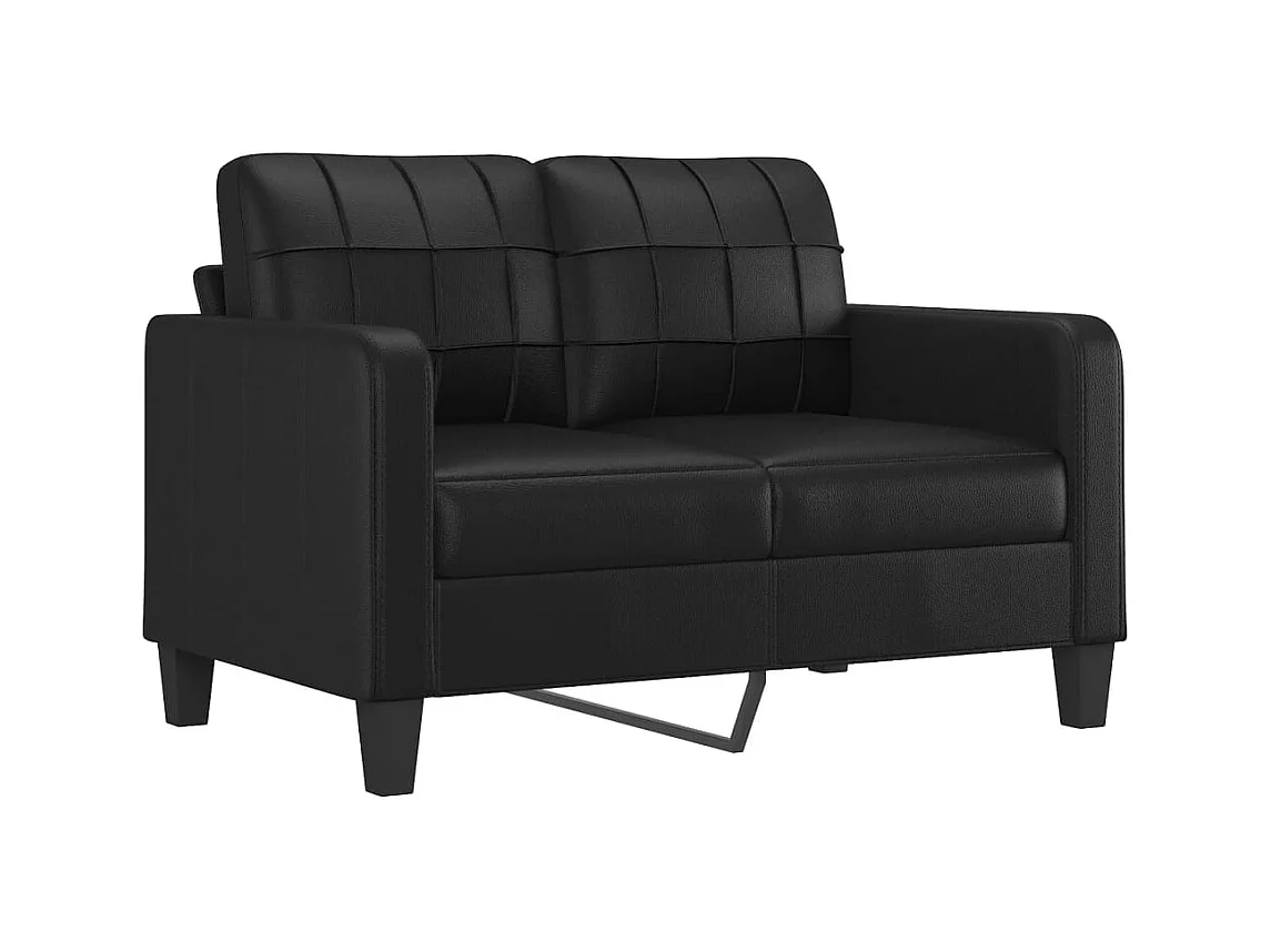 3-teiliges Sofaset mit schwarzen Kunstlederkissen