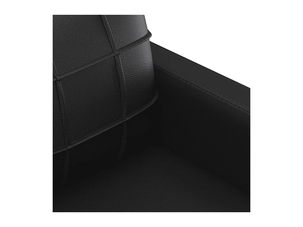 3-teiliges Sofaset mit schwarzen Kunstlederkissen