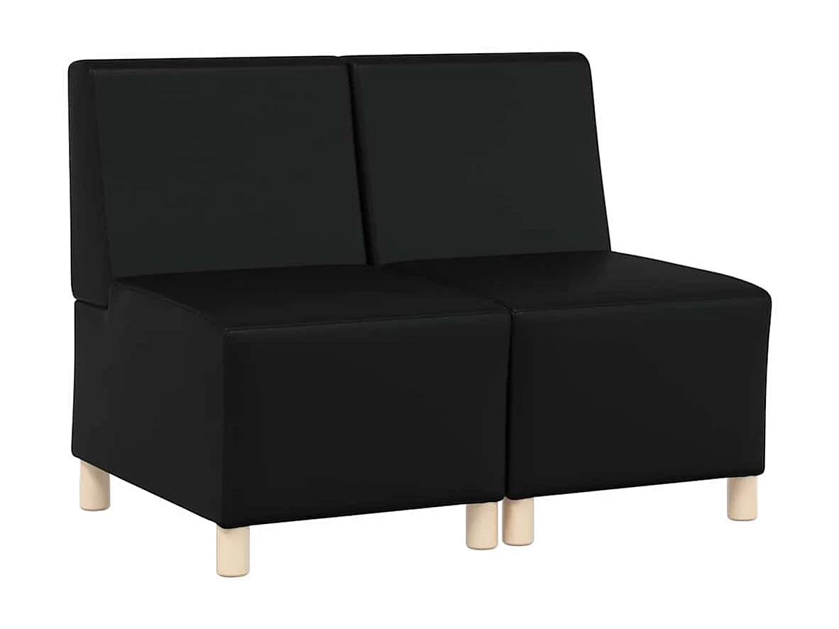 Modulaire bank zonder armleuningen 2 stuks zwart