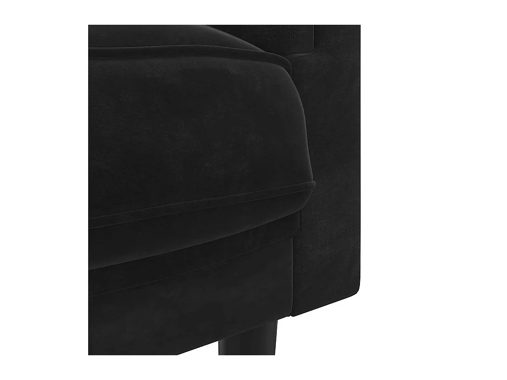 Sofá de 2 plazas de terciopelo negro con cojines