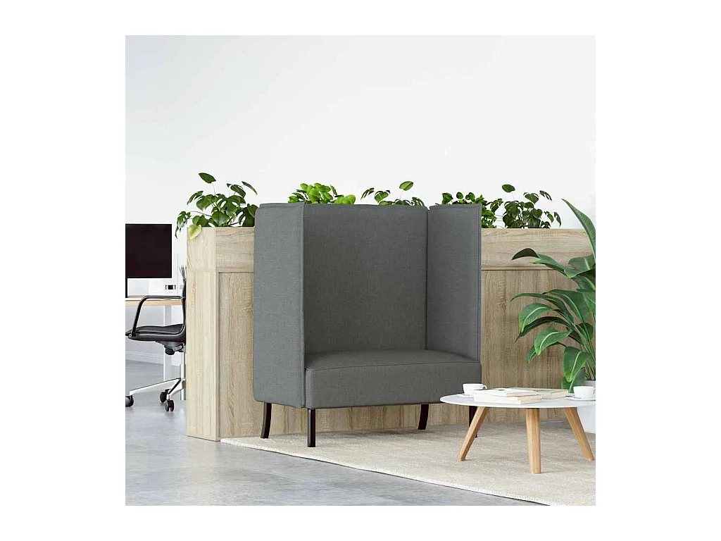 Divano con schienale alto grigio scuro 109 x 56 x 121 cm tessuto