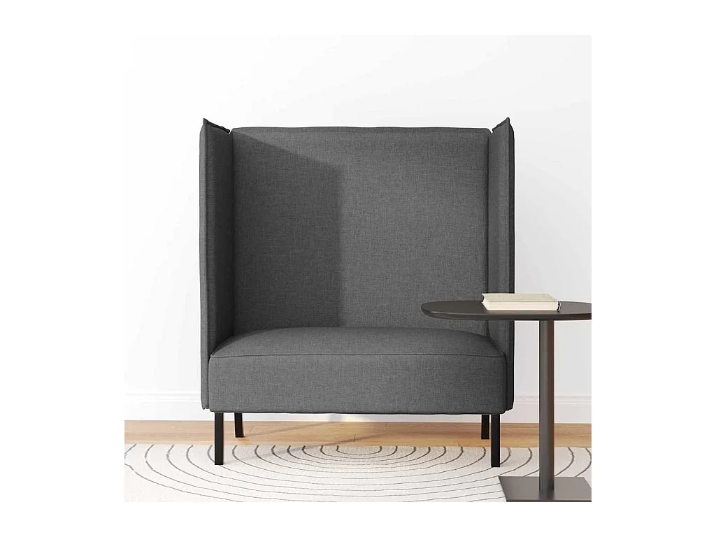 Divano con schienale alto grigio scuro 109 x 56 x 121 cm tessuto