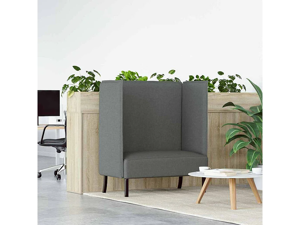 Canapé à Haut Dossier Gris foncé 109 x 56 x 121 cm tissu