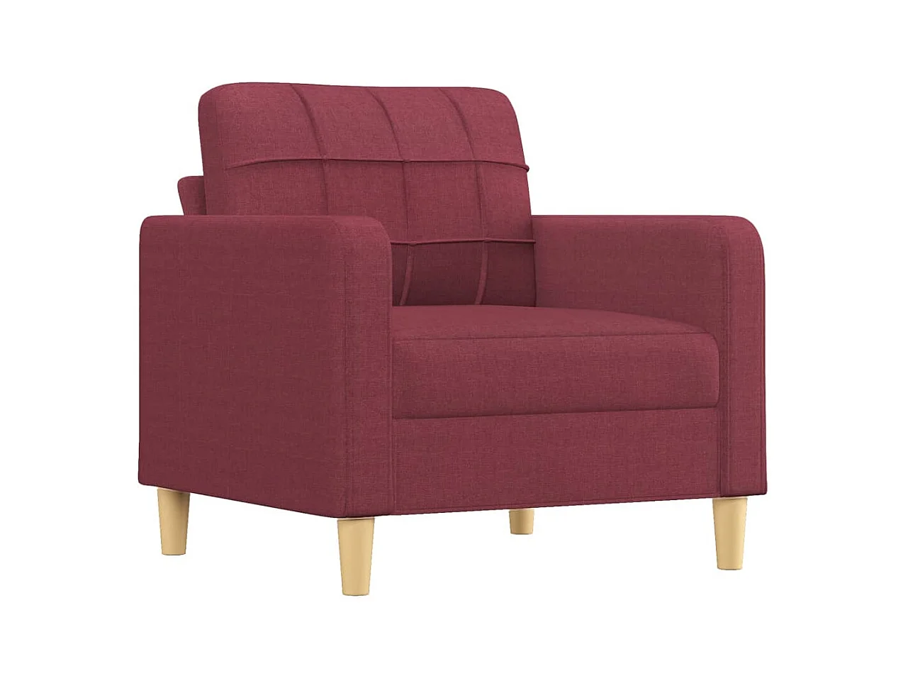 Poltrona con poggiapiedi Rosso bordeaux 60 cm Tessuto