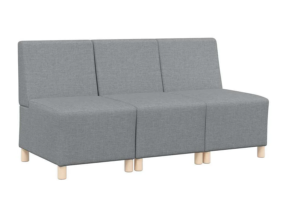 Modulaire bank zonder armleuningen 3 stuks lichtgrijs