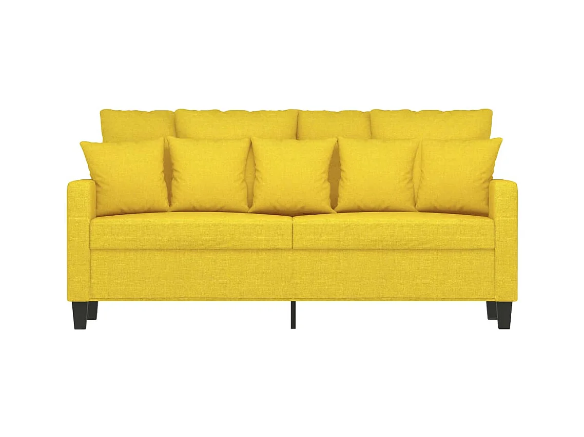 Divano 2 posti Giallo chiaro 140 cm Tessuto