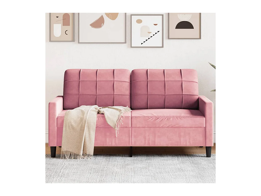 Canapé à 2 places Rose 140 cm Velours