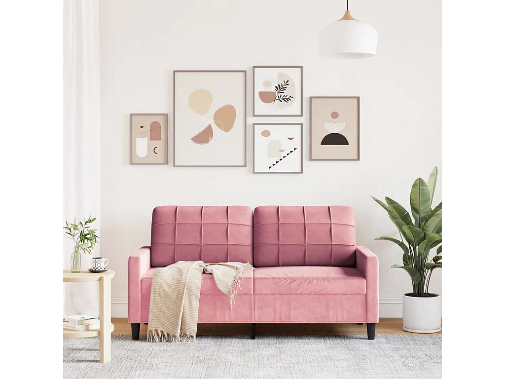 Canapé à 2 places Rose 140 cm Velours