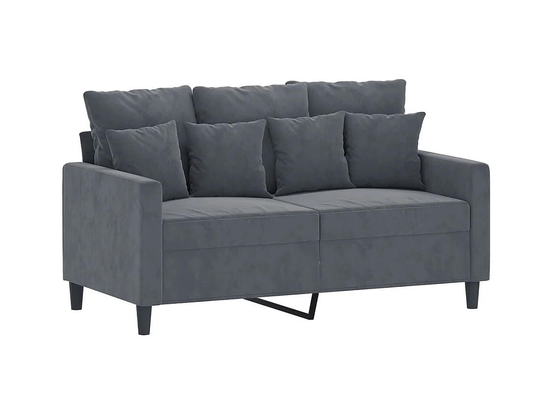 Conjunto de sofá de 4 piezas con cojines Terciopelo Gris Oscuro