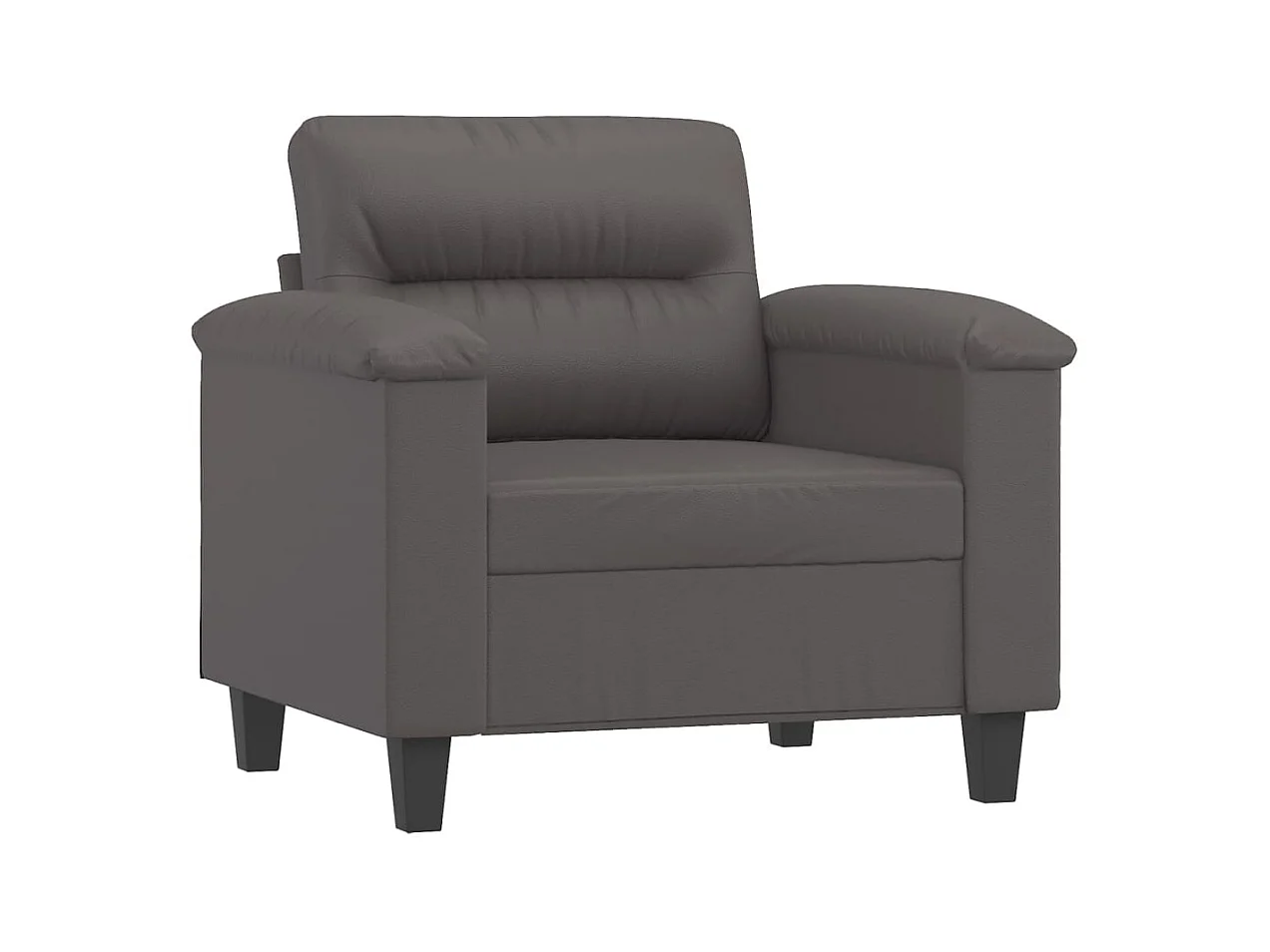 Fauteuil Gris 60 cm Similicuir