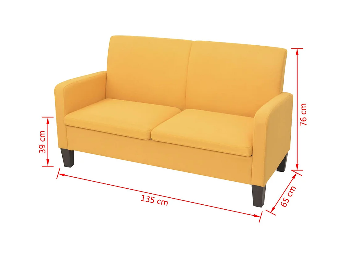 Divano 2 posti 244721 cm giallo