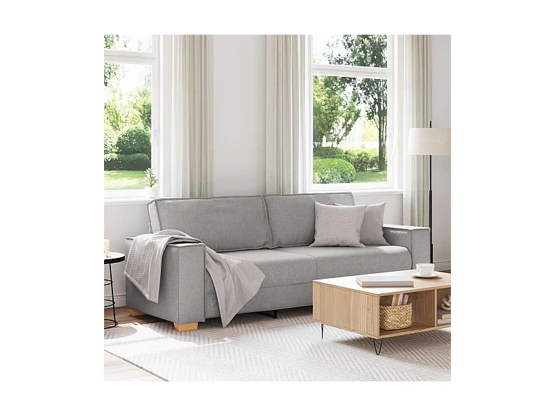 Canapé 3 places Gris nuage 180 cm Tissu