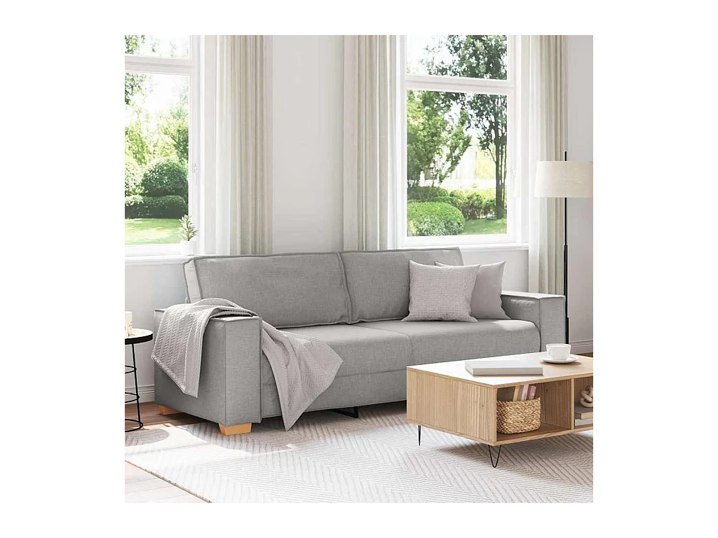 Canapé 3 places Gris nuage 180 cm Tissu